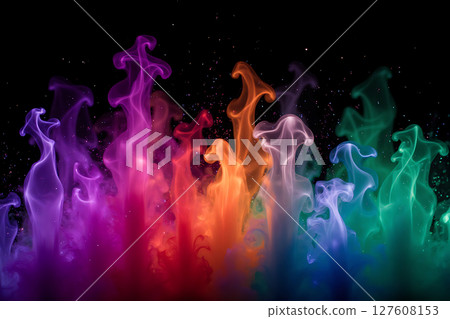 A colorful flame with a rainbow of colors 127608153