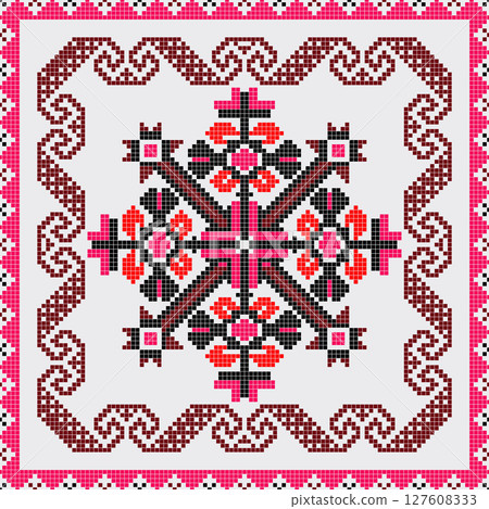 Mexican Teenek embroidery pattern 16 Mexican Teenek embroidery pattern 16 127608333