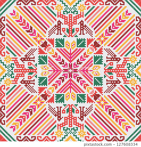 Mexican Teenek embroidery pattern 17 Mexican Teenek embroidery pattern 17 127608334