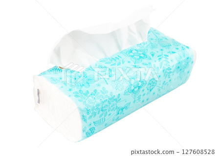 Plastic tissue paper women on white baby 127608528