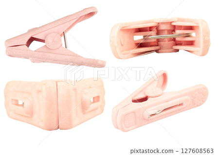 Clothes peg on white tool retro 127608563