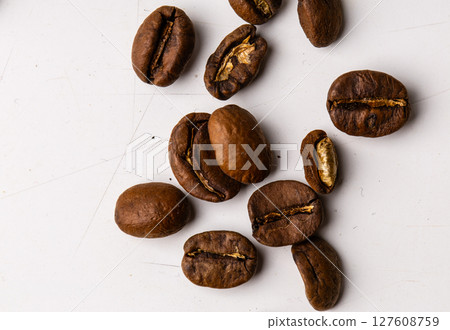 coffee beans on white background coffee beans on white background 127608759