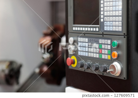 control panel of turret type CNC turning center control panel of turret type CNC turning center 127609571