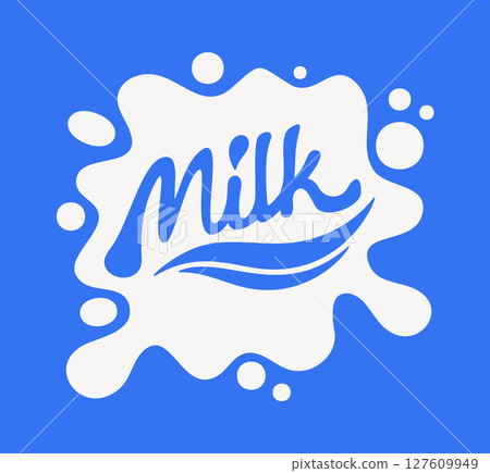 Milk products cartoon logo design 127609949