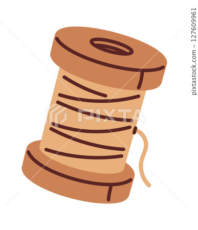 Thread spool hand drawn design 127609961