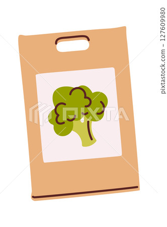 Broccoli vegetable seeds packet design Broccoli vegetable seeds packet design 127609980