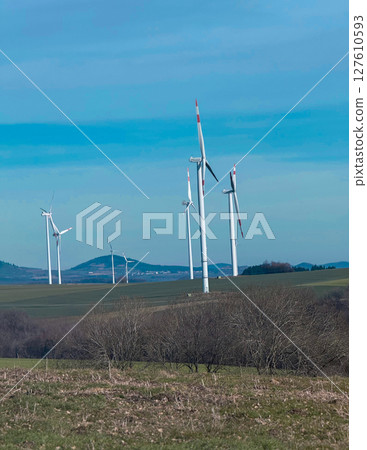 Wind Turbines in Vast Countryside Landscape Wind Turbines in Vast Countryside Landscape 127610593