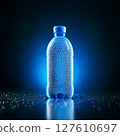A bottle of water with large drops on it. Mineral and healthy for the body 127610697