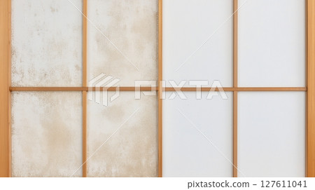 Comparison photos of before and after shoji paper replacement Japanese-style room renovation materials 127611041