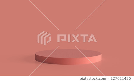 The Pink podium for Advertising or present concept 3d Rendering. 127611430