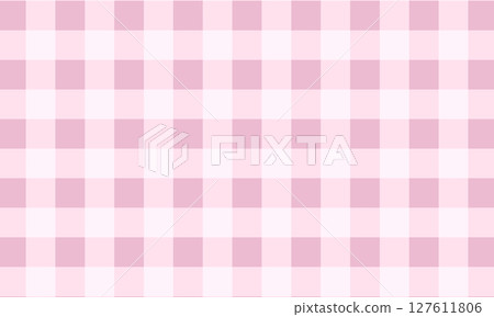 Pink gingham or vichy pattern. Checkered picnic plaid texture. Tablecloth, blanket, basket napkin or towel print. Baby or teenage girl wrapping paper or fabric coquette design. Vector illustration Pink gingham or vichy pattern. Checkered picnic plaid texture. Tablecloth, blanket, basket napkin or towel print. Baby or teenage girl wrapping paper or fabric coquette design. Vector illustration 127611806