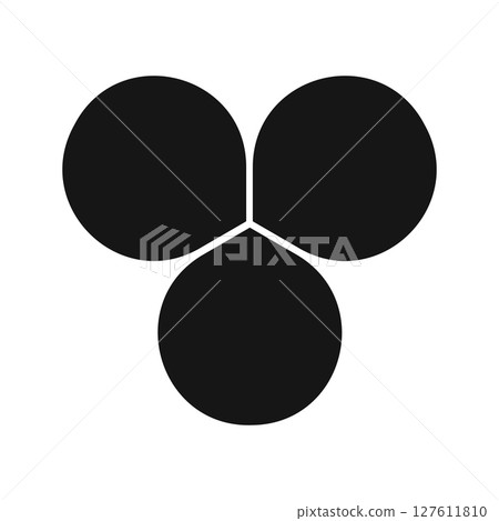Set of flower silhouettes with 3 petals. Floral pie chart divided on three equal parts in leaf shapes isolated on white background. Vector graphic illustration Set of flower silhouettes with 3 petals. Floral pie chart divided on three equal parts in leaf shapes isolated on white background. Vector graphic illustration 127611810