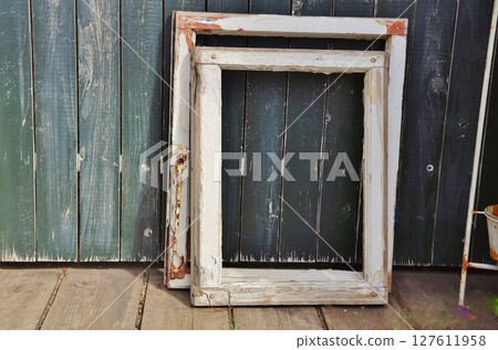 Antique wooden picture frame Antique wooden picture frame 127611958
