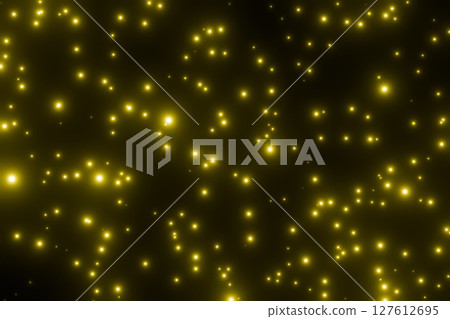 黑色背景上有很多發光粒子 127612695