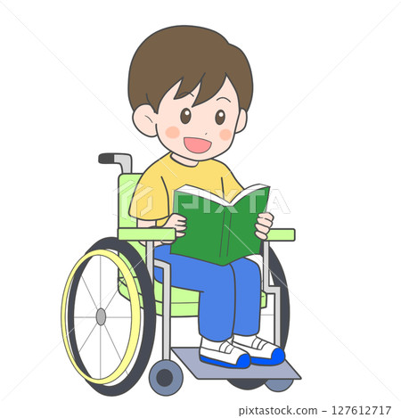 坐在輪椅上的孩子 127612717