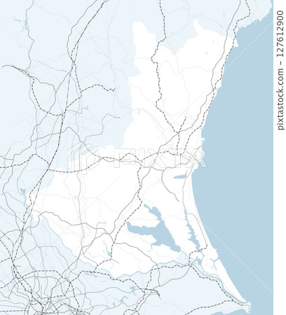 日本茨城縣（包括鄰近縣）的簡單道路地圖 127612900
