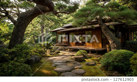 Japanese gardens and old houses: harmony between Japanese style and nature 127612903