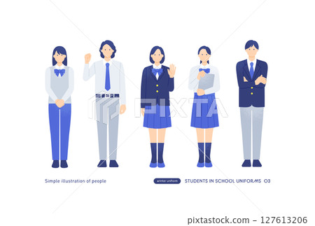Students holding tablets Vector illustration of high school and junior high school students waving Students holding tablets Vector illustration of high school and junior high school students waving 127613206
