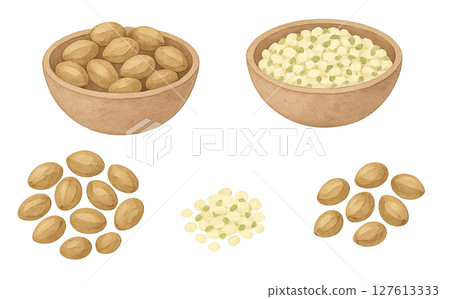 大麻種子的水彩插圖(透明PNG)食品材料 大麻種子的水彩插圖(透明PNG)食品材料 127613333