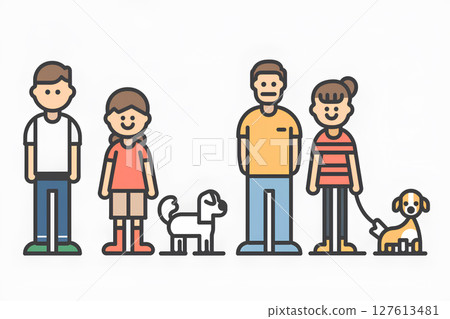 Cute family icon illustration (2D) 127613481