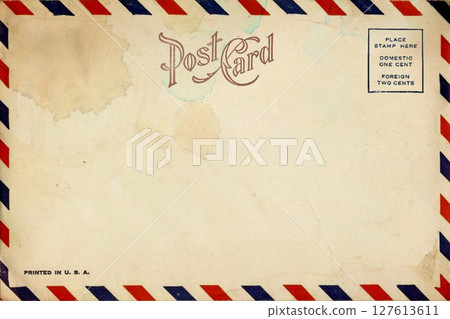 Vintage postcards are old and dirty for writing a message 127613611