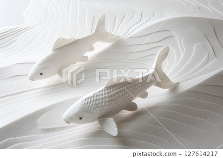 白魚的 3D 插圖 127614217