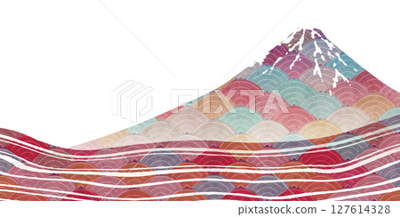 富士山日本圖案秋天背景 127614328