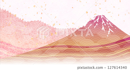富士山日本圖案秋天背景 富士山日本圖案秋天背景 127614340