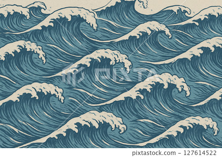Wave illustration 127614522