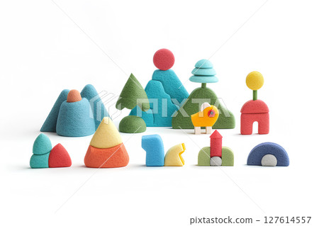 可愛的兒童遊樂場設備的 3D 圖像-2 127614557