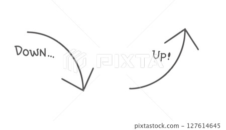 Arrows, up and down, simple, with text Arrows, up and down, simple, with text 127614645