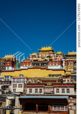 Grand Architecture of Songzanlin Monastery on a Sunny Day 127614950