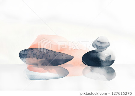 Ink painting (stone-like texture) 127615270