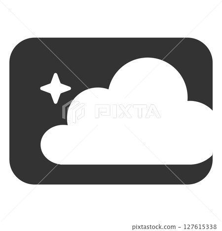 夜空的黑白平面插圖 127615338