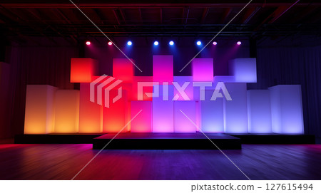 empty room with a red wall empty room with a red wall 127615494