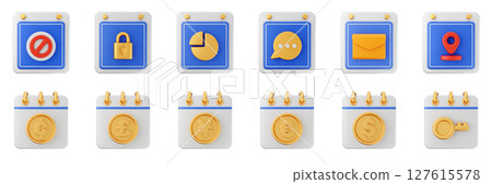 3d calendar schedule event reminder date month icon set bundle illustration 3d calendar schedule event reminder date month icon set bundle illustration 127615578