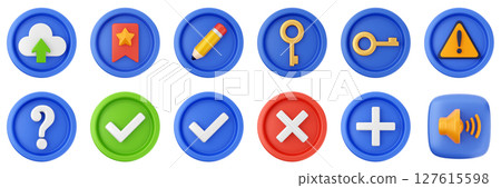 3d user interface icon set bundle illustration 3d user interface icon set bundle illustration 127615598