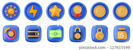 3d user interface icon set bundle illustration 3d user interface icon set bundle illustration 127615599