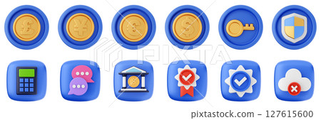 3d user interface icon set bundle illustration 3d user interface icon set bundle illustration 127615600