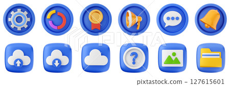 3d user interface icon set bundle illustration 3d user interface icon set bundle illustration 127615601