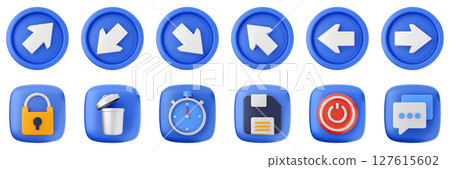 3d user interface icon set bundle illustration 3d user interface icon set bundle illustration 127615602