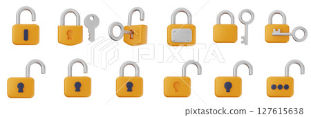 3d padlock safety privacy protection private password icon set bundle illustration 3d padlock safety privacy protection private password icon set bundle illustration 127615638