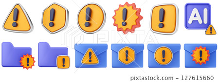 3d warning artificial intelligence folder mail danger alert caution risk important sign icon set bundle 3d warning artificial intelligence folder mail danger alert caution risk important sign icon set bundle 127615660