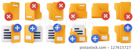 3d file folder data document information archive icon set bundle illustration 3d file folder data document information archive icon set bundle illustration 127615727