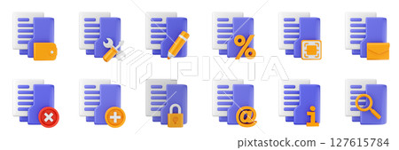 3d file folder discount information add new wallet data document archive icon set bundle illustration 3d file folder discount information add new wallet data document archive icon set bundle illustration 127615784