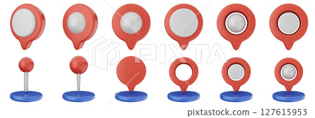 3d location mark navigation mark pin position icon set bundle illustration 3d location mark navigation mark pin position icon set bundle illustration 127615953