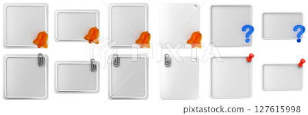 3d message blank comment notification attachment file sticky note paper text box speech bubble icon set bundle illustration 127615998