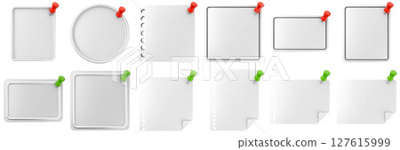 3d message pin blank comment sticky note paper text box speech bubble icon set bundle illustration 127615999