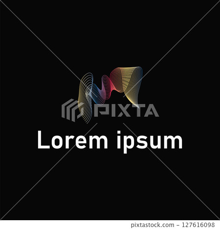 sound wave logo design concept modern simple line music wave with colorful color illustration brand symbol, poster template sound wave logo design concept modern simple line music wave with colorful color illustration brand symbol, poster template 127616098