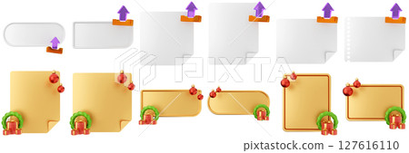 3d message christmas blank comment sticky note paper text box speech bubble icon set bundle illustration 3d message christmas blank comment sticky note paper text box speech bubble icon set bundle illustration 127616110